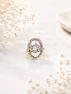 18K Gold Plated Pearl Accent Anti-Tarnish Waterproof Ring