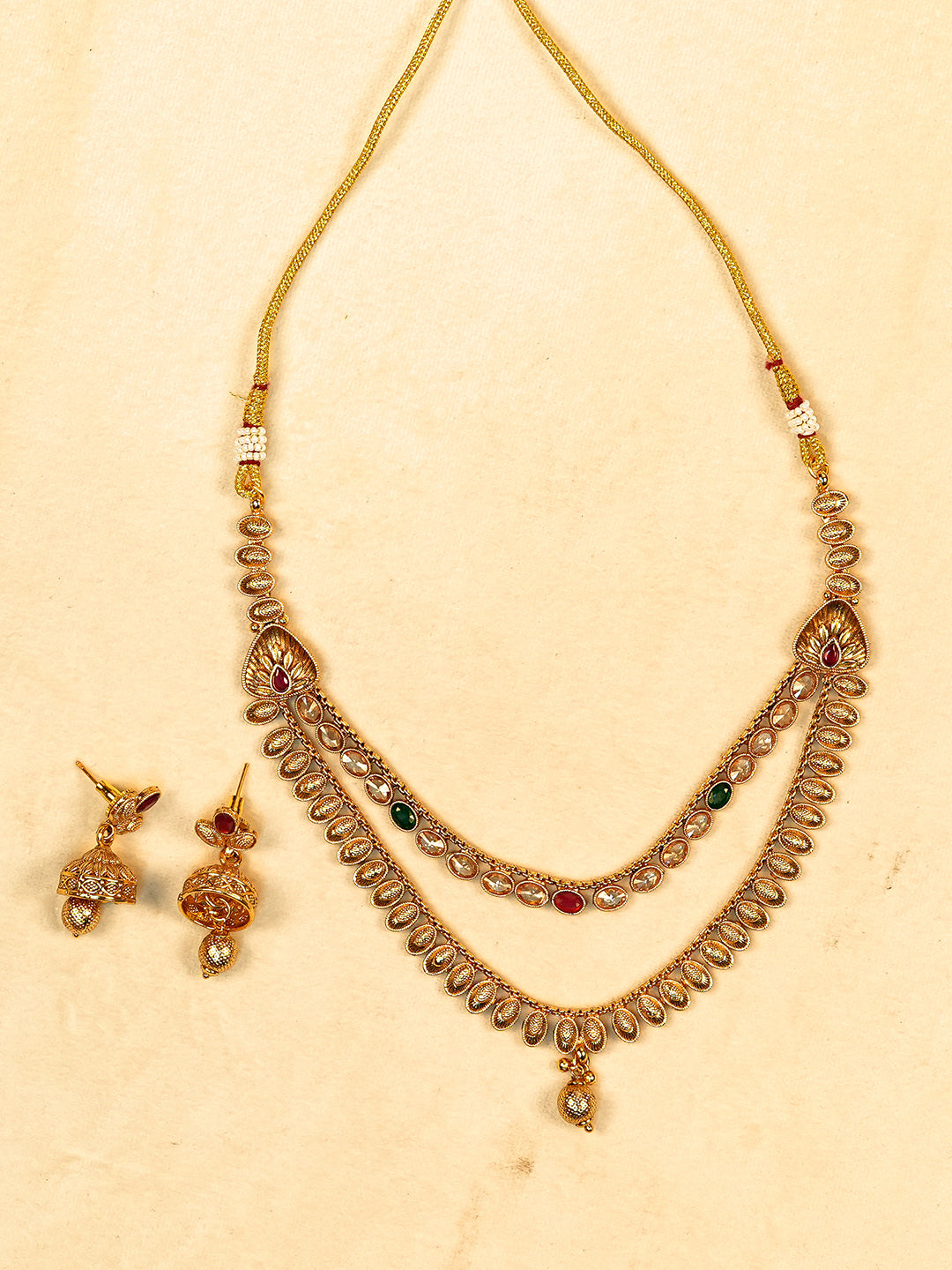 Aanura Gold Plated Dual-Layer Necklace Set