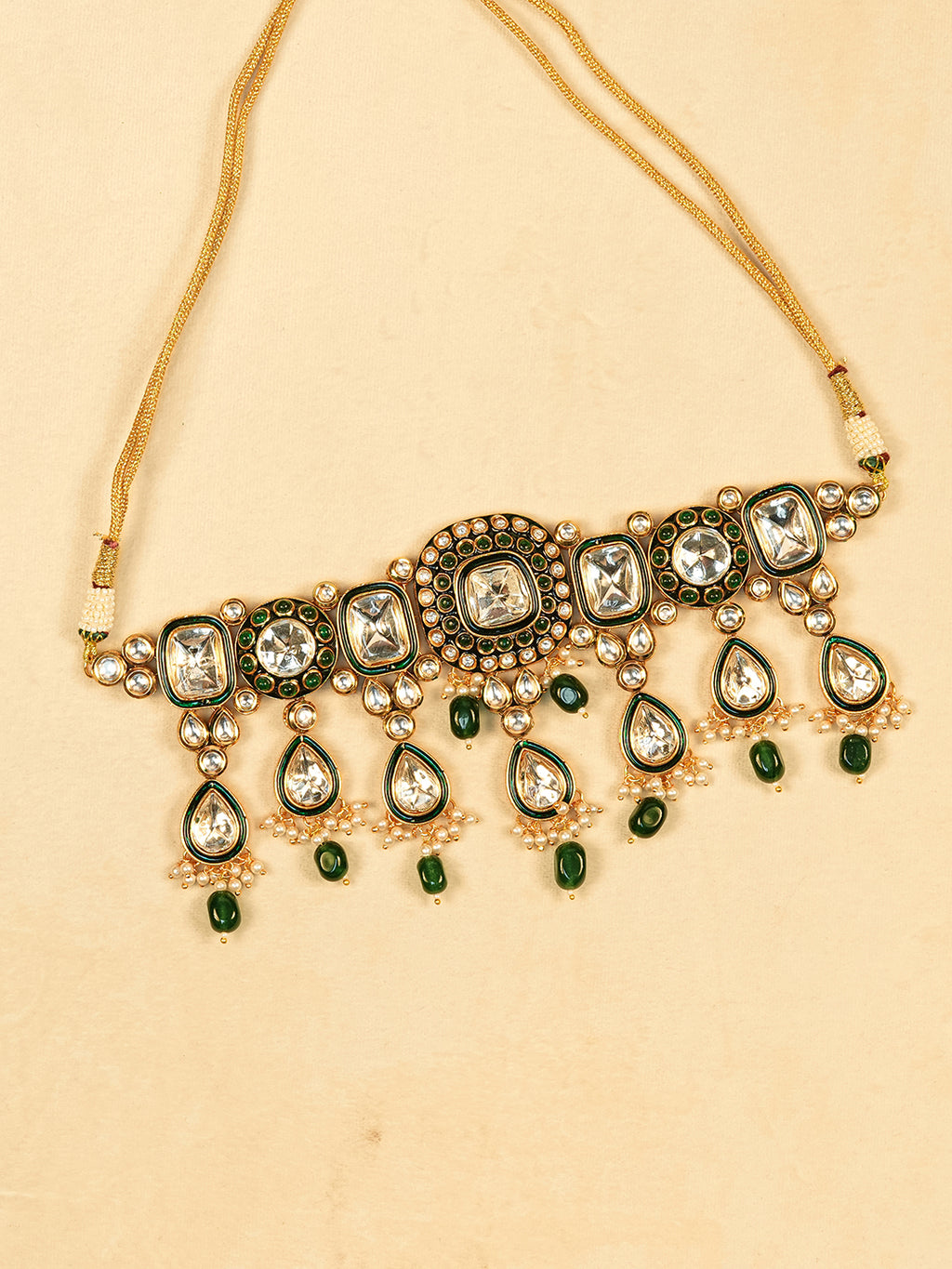 Aanura Gold Plated Traditional Necklace & Earring Set