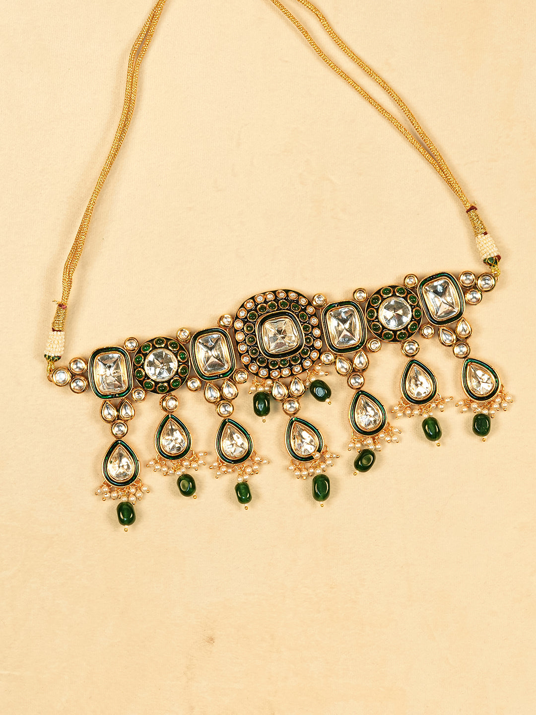 Aanura Gold Plated Traditional Necklace & Earring Set