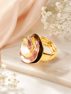 18K Gold Plated Pearl Swirl Anti-Tarnish Waterproof Ring