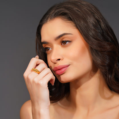 Aanura Gold Plated Sculpted Dome Ring