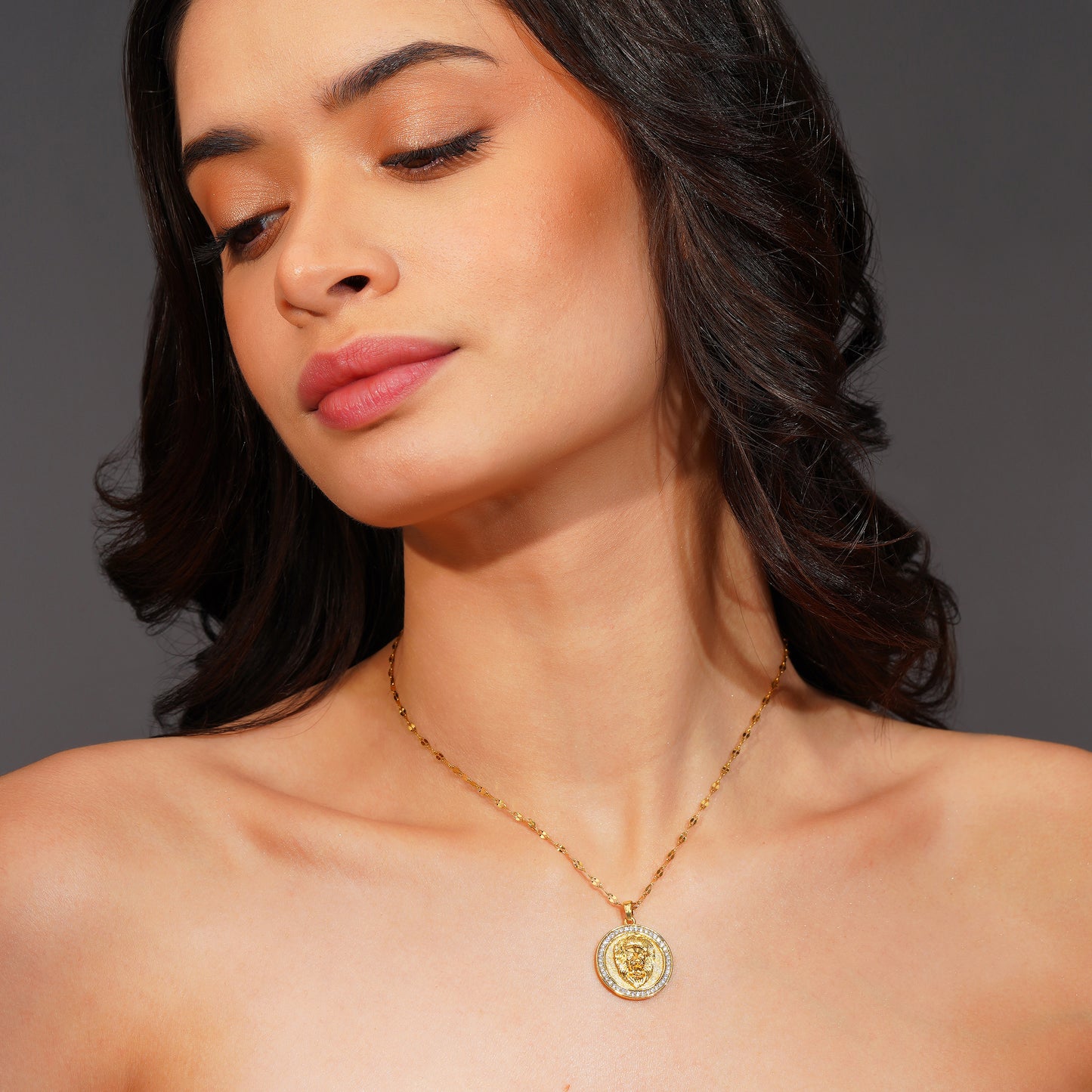 Aanura Coin Medallion Adjustable Necklace