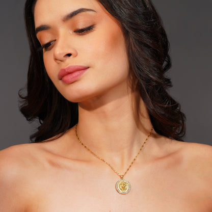 Aanura Coin Medallion Adjustable Necklace