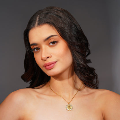 Aanura Coin Medallion Adjustable Necklace
