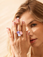 18K Gold Plated Pearl Petal Anti-Tarnish Waterproof Ring