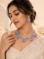 Aanura Yellow & Purple Statement Choker Necklace