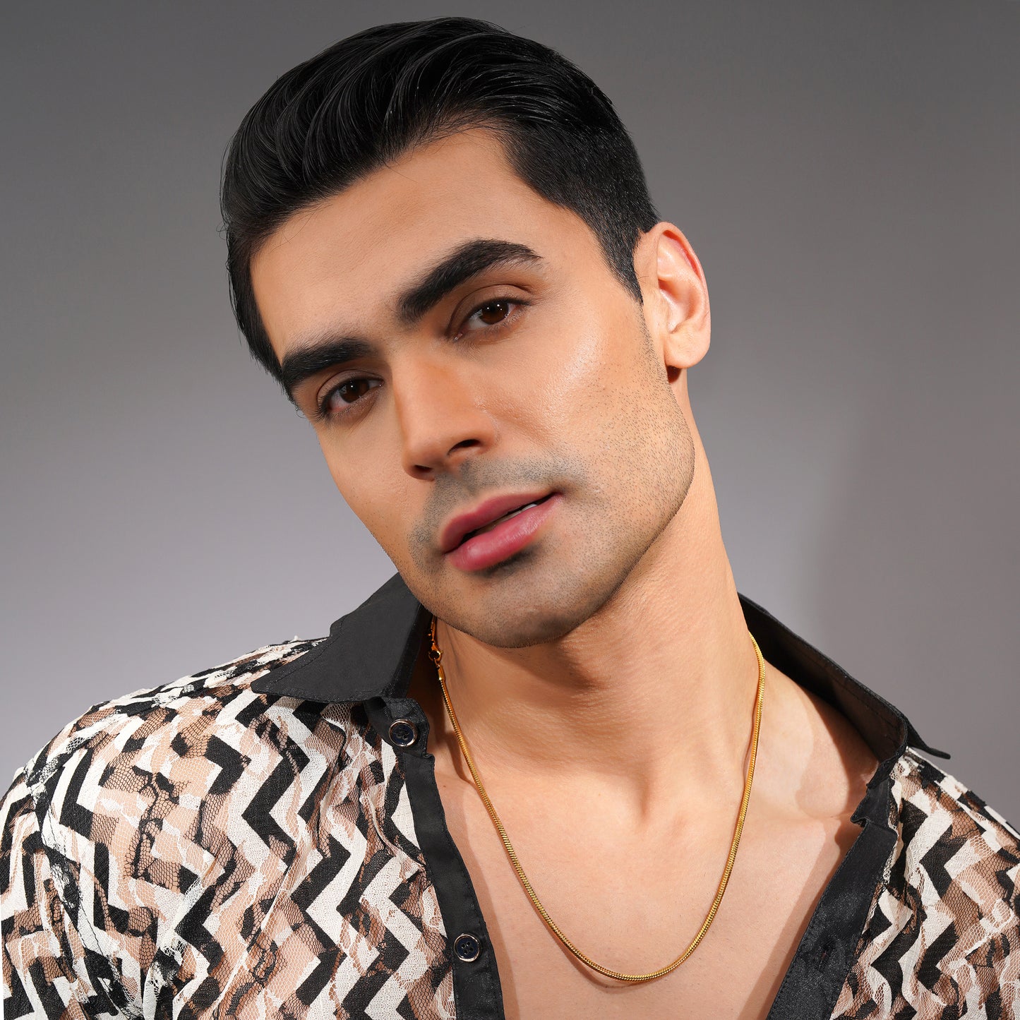 Aanura Gold Flat Chain Chain For Men