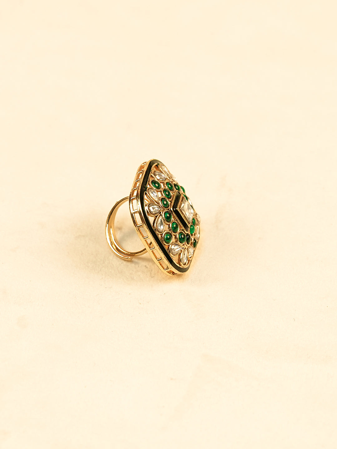 Aanura Ornate Square Adjustable Statement Ring