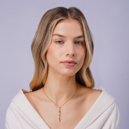 Aanura Navira Multi-Stone Linear Drop Necklace