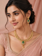 Aanura Antique Necklace with Ruby Teardrop Pendant
