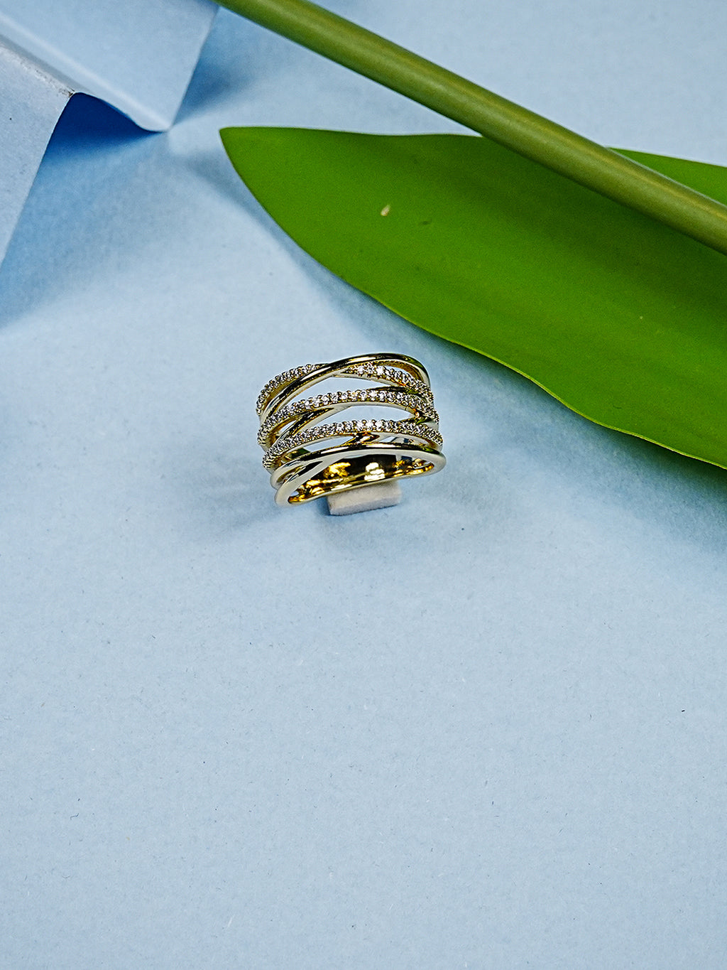 Aanura Multi-Band Crystal Statement Ring