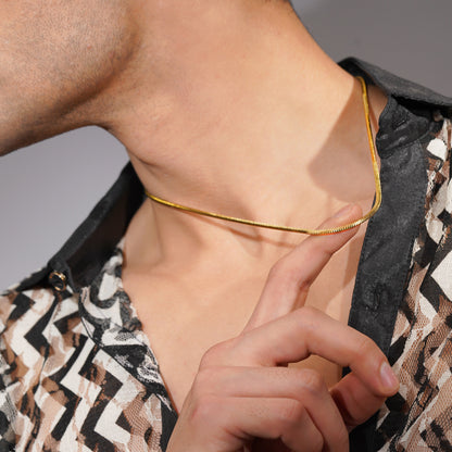 Aanura Gold Flat Chain Chain For Men