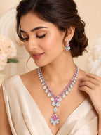 Aanura Majestic Yellow & White Drop Necklace Set
