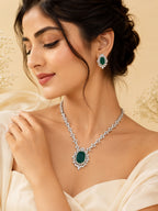 Aanura Ruby Oval Pendant Necklace Set