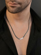 Rhodium plated Herringbone Anti-Tarnish Waterproof Chain