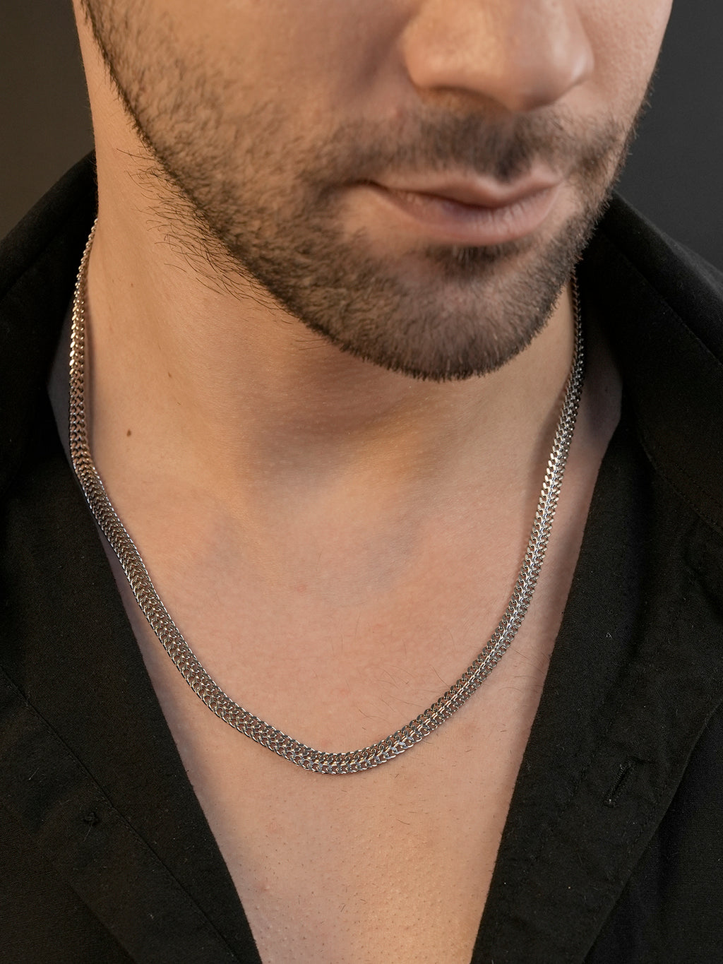 Rhodium plated Cuban Link Anti-Tarnish Waterproof Chain