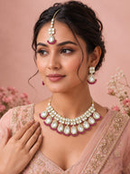 Aanura Polki Kundan Bridal Choker Set with Earrings