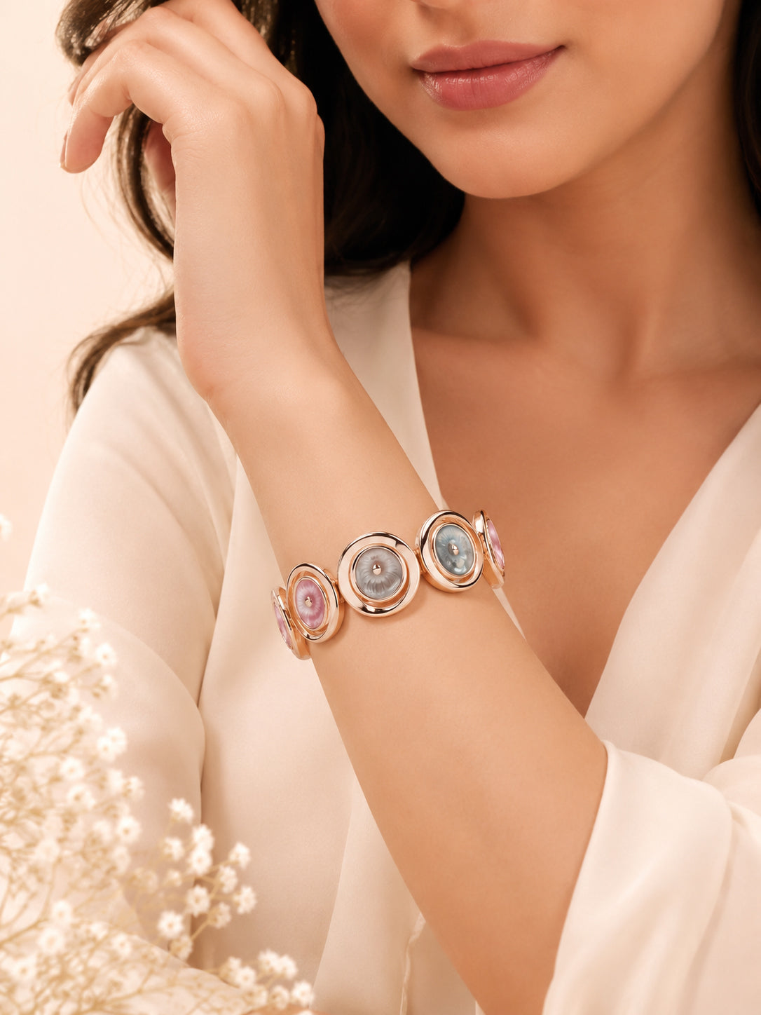 Aanura Midnight Rose Enamel Bracelet