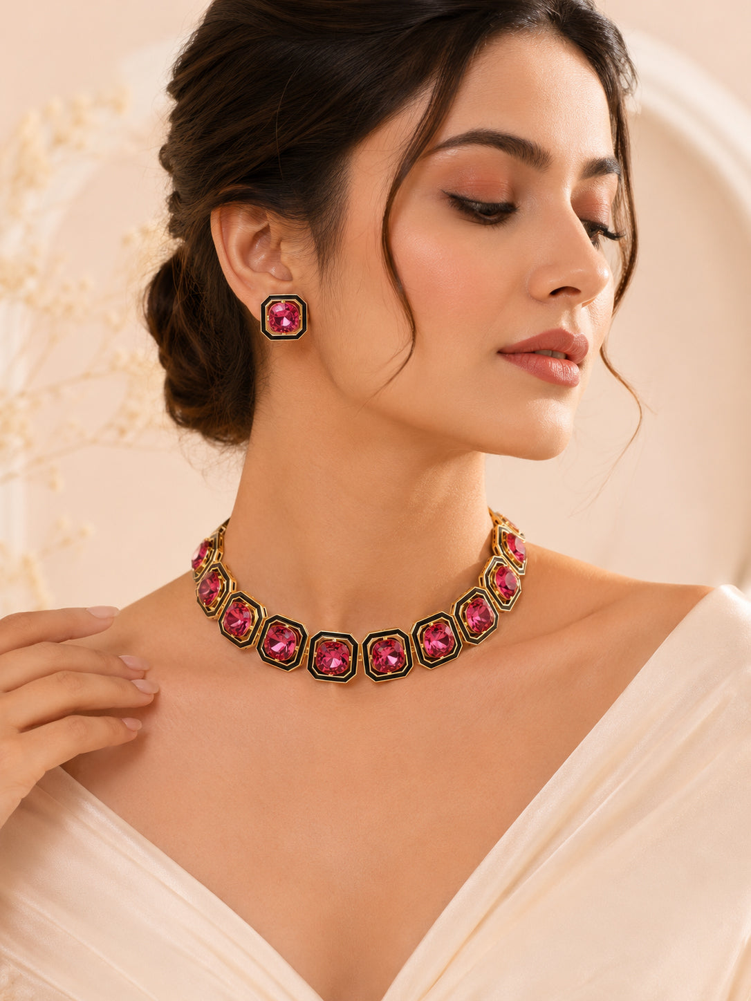 Aanura Bold Multi-Colour Gemstone Choker Necklace