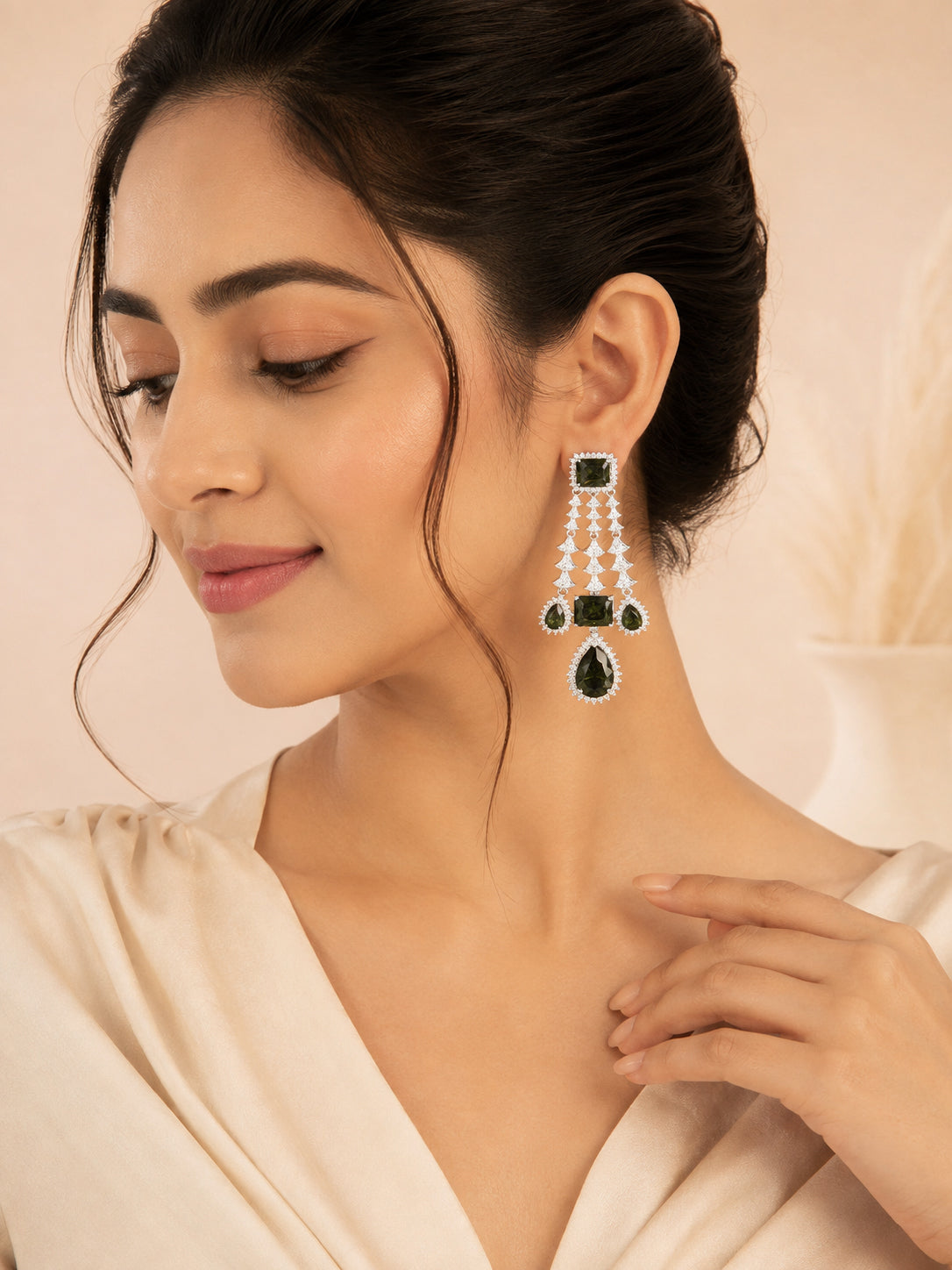 Aanura Pink Sapphire Cascade Drop Earrings