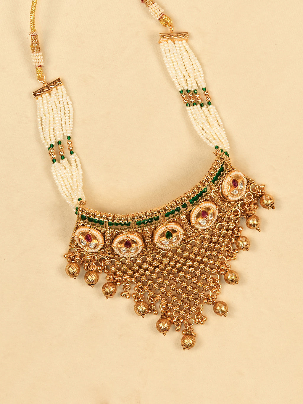 Aanura Gold Plated Heritage Necklace Set