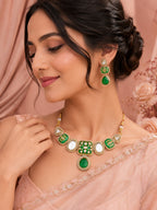 Aanura Kundan Choker Necklace with Teardrop Pendant
