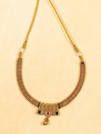 Aanura Gold Plated Layered Necklace & Earring Set