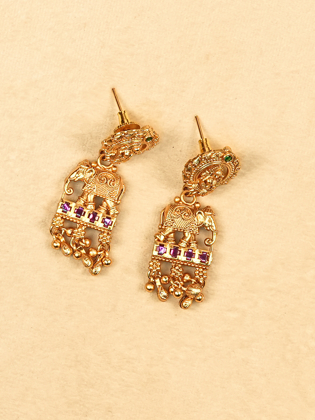 Aanura Gold Plated Heritage Temple Necklace Set