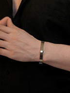 18K Gold & Rhodium Dual Wire Anti-Tarnish Waterproof Kada