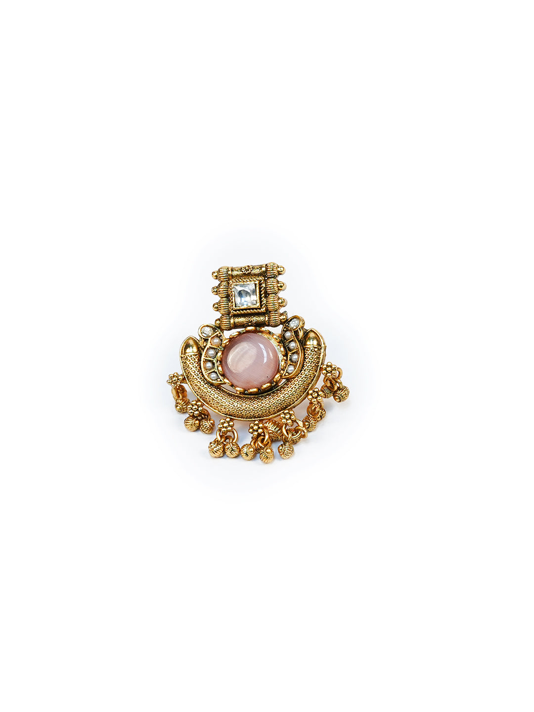 Aanura Ornate Crescent Adjustable Statement Ring