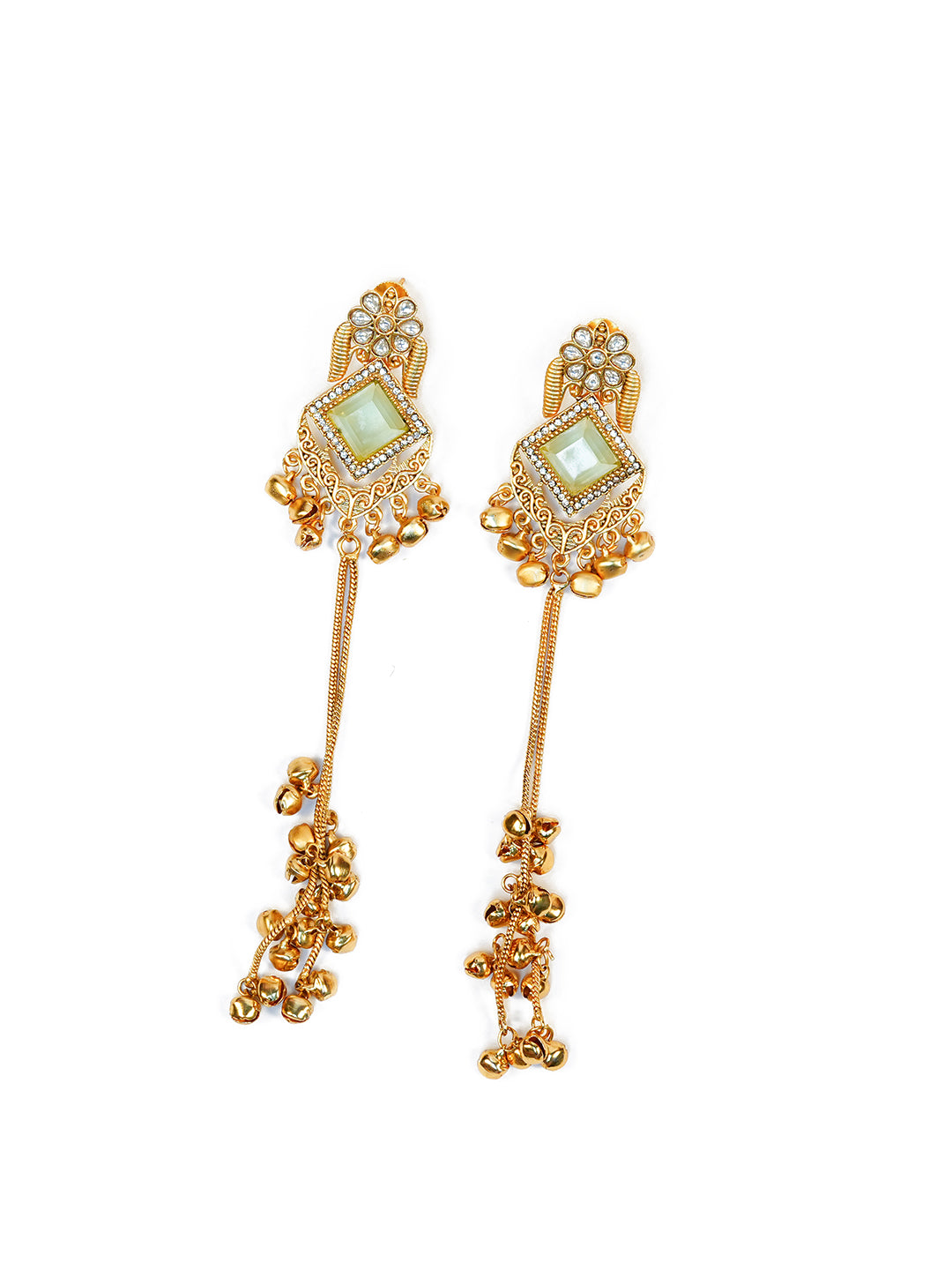 Aanura Gold Plated Royal Drop Jhumka Earrings