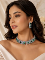 Aanura Green Emerald Choker Necklace Set