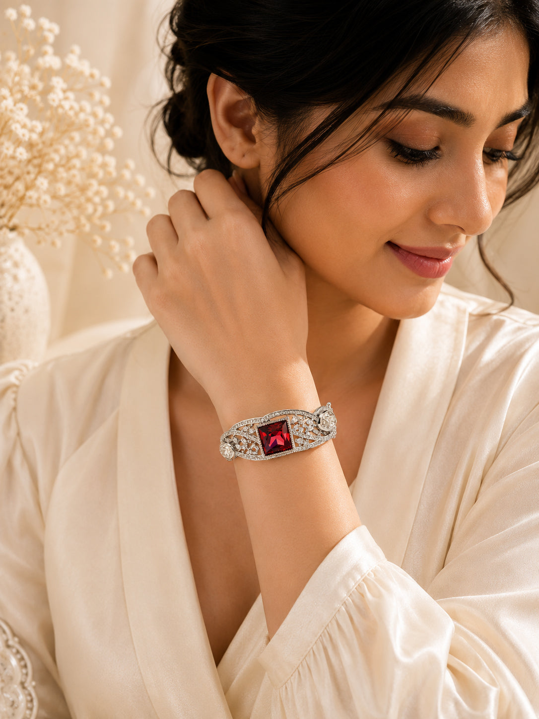Aanura Emerald Grace Silver Bracelet