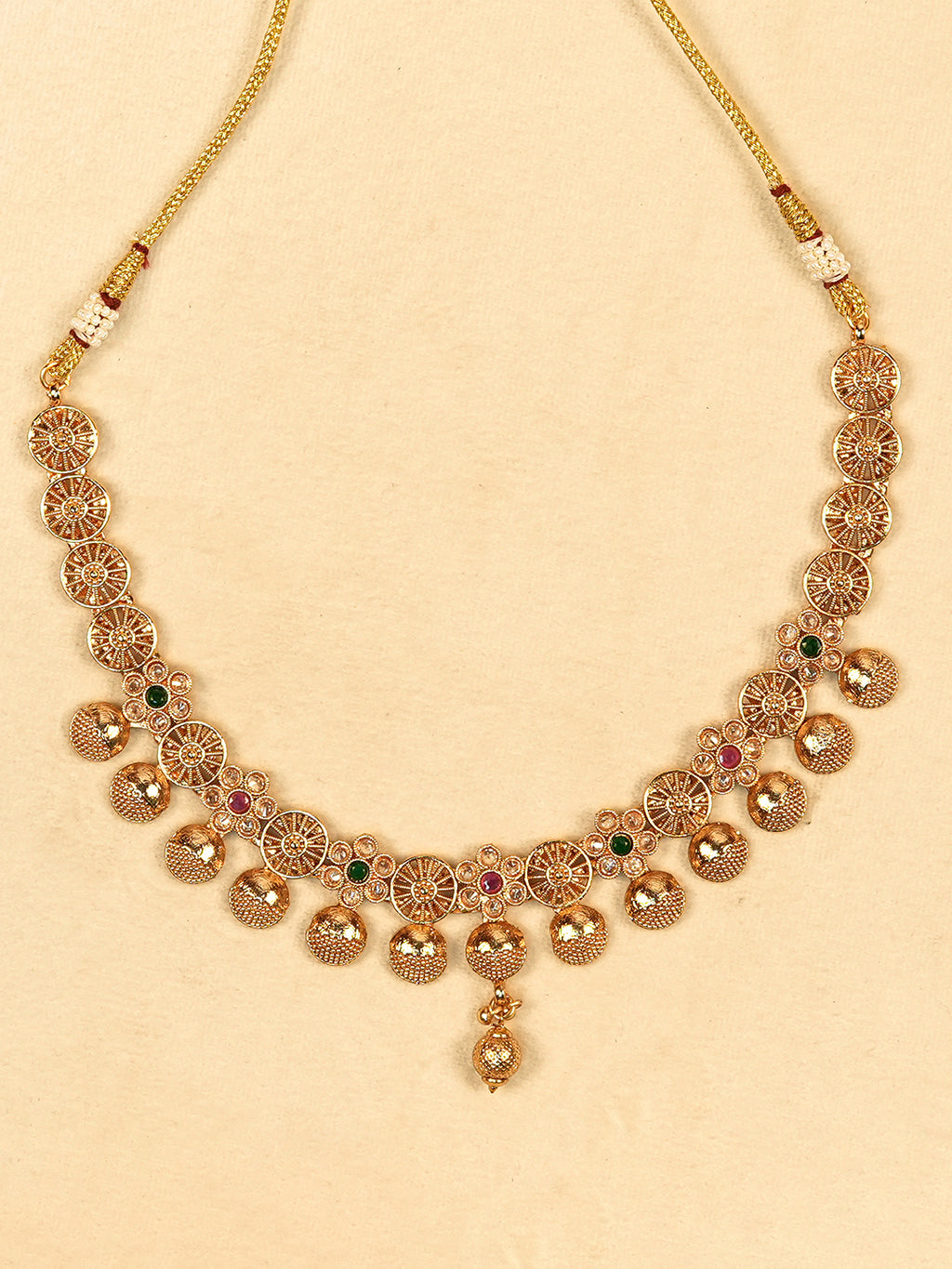 Aanura Gold Plated Heritage Disc Necklace Set