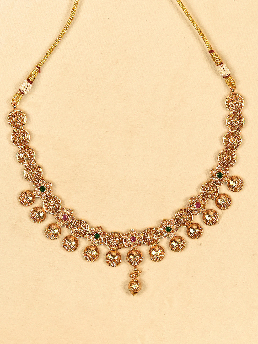 Aanura Gold Plated Heritage Disc Necklace Set