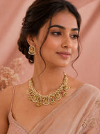 Aanura Traditional Necklace Set in Gold-Plated Finish