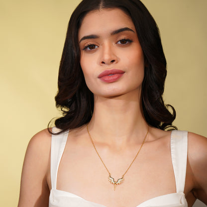 Aanura Winged Spark Pendant Necklace