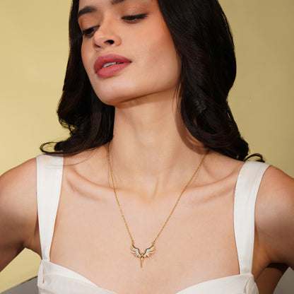 Aanura Winged Spark Pendant Necklace