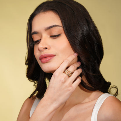 Aanura Multi-Band Crystal Statement Ring