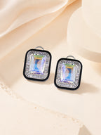 Aanura Champagne Rectangular Stud Earrings