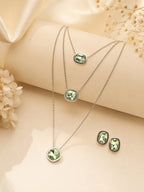 Aanura Layered Red Pendant Necklace Set