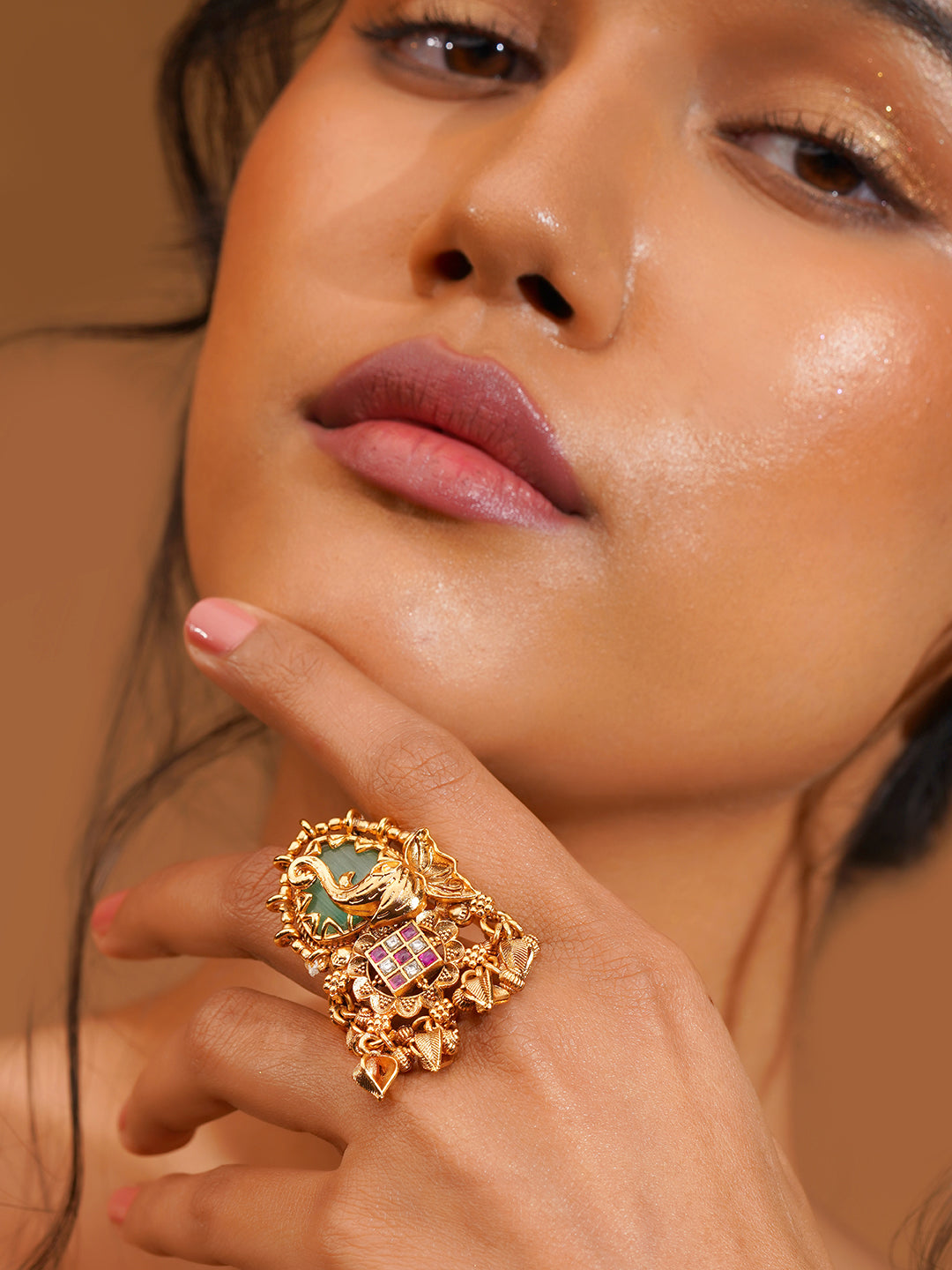Aanura Regal Peacock Adjustable Statement Ring
