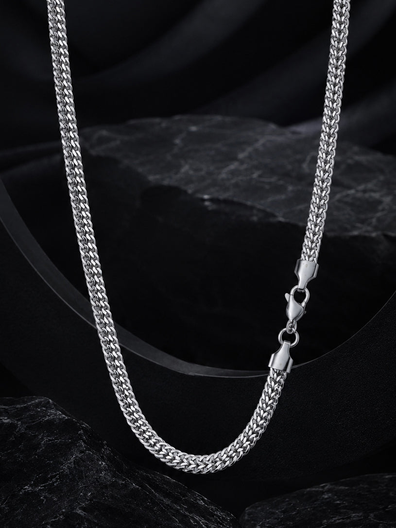 Rhodium plated Cuban Link Anti-Tarnish Waterproof Chain