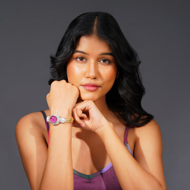 Aanura Gold Stainless Steel Statement Bangle Bracelet