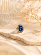 18K Gold Plated Crystal Statement Anti-Tarnish Waterproof Ring