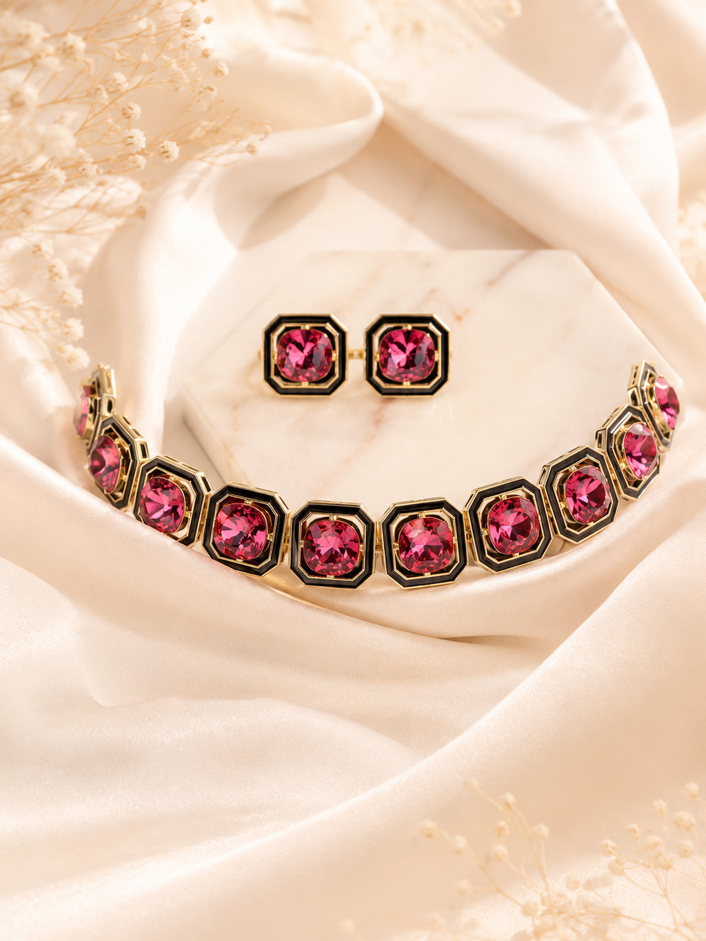 Aanura Bold Multi-Colour Gemstone Choker Necklace