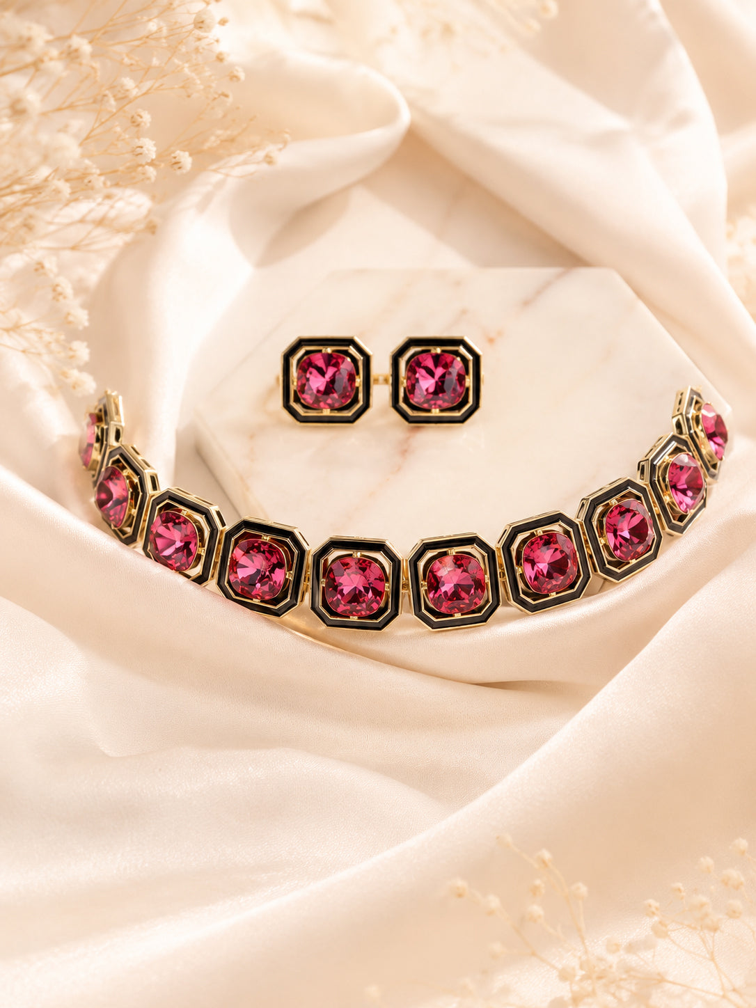 Aanura Bold Multi-Colour Gemstone Choker Necklace