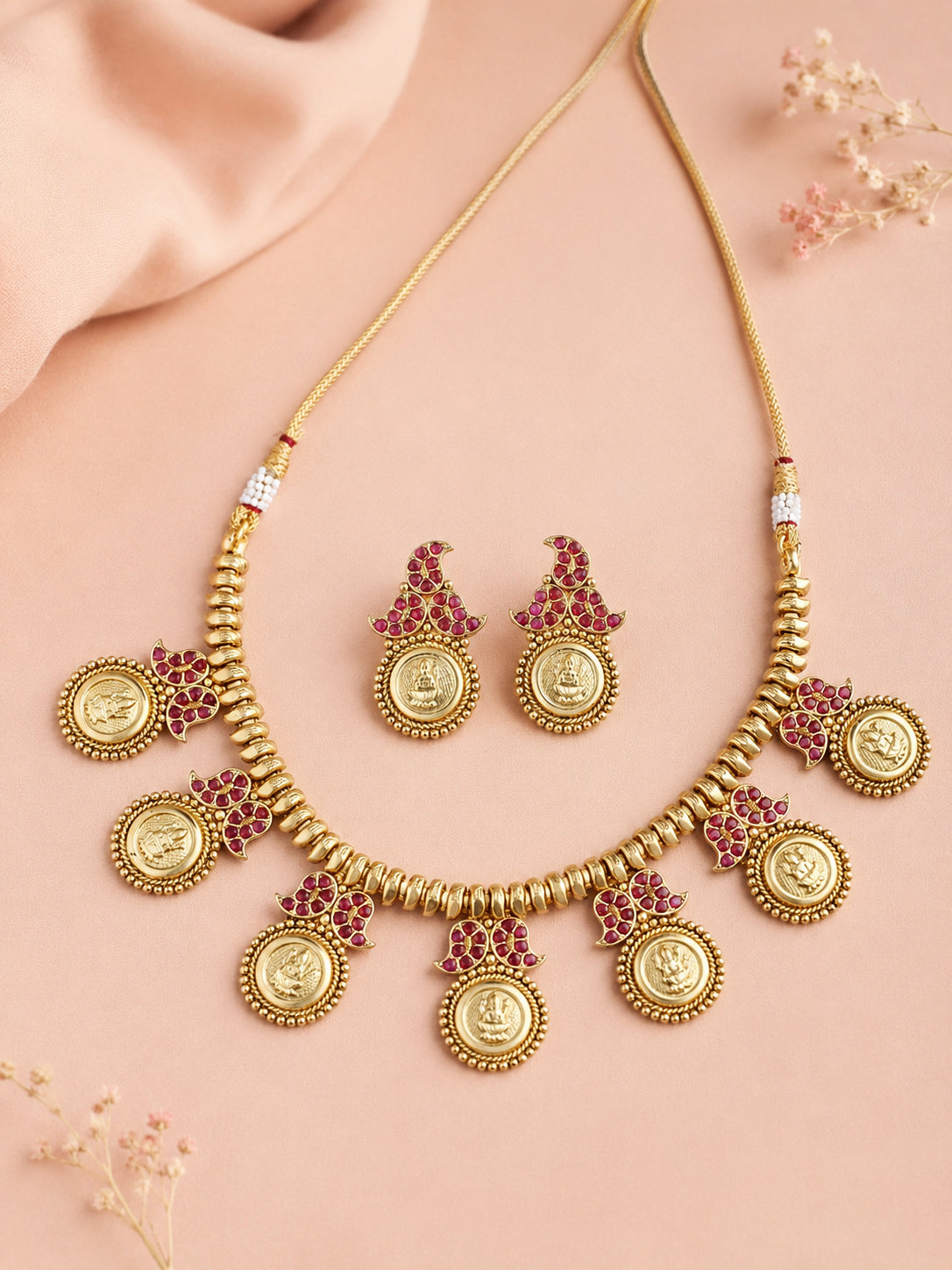 Aanura Temple Coin Choker Necklace