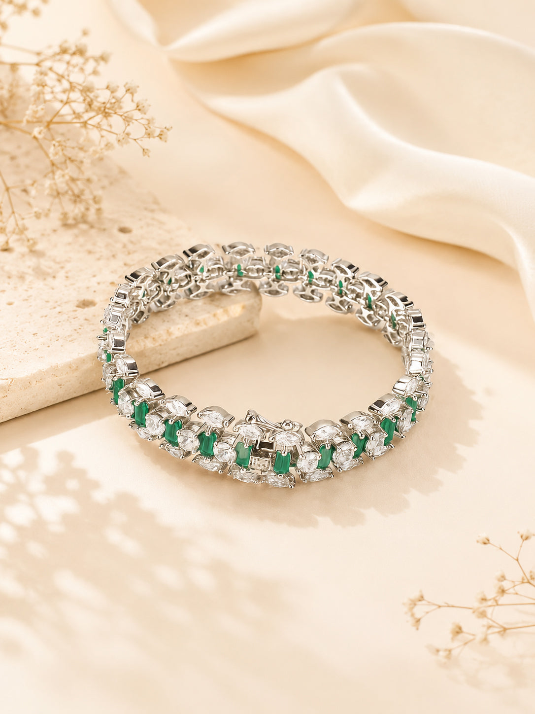 Aanura Radiant Diamond Silver Bracelet